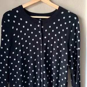 ELLEN TRACY 3/4 Sleeve Polka Dot Cardigan